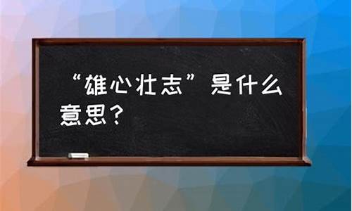 雄心壮志是什么意思_雄心壮志是什么意思-